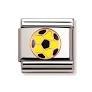 Nomination Stainless Steel, 18ct & Enamel Yellow & Black Football Charm.