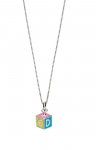 Silver D For Diamond "Non Diamond" ABC Cube Pendant